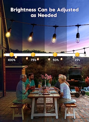 52 FT Outdoor String Lights with Remote and Timer