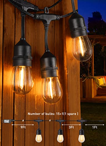 52 FT Outdoor String Lights with Remote and Timer