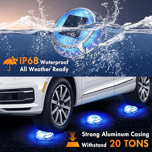 Quntis 12 Pack Solar Deck Lights, 3 Colors