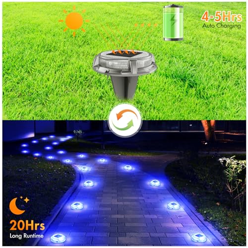 Quntis 12 Pack Solar Deck Lights, 3 Colors