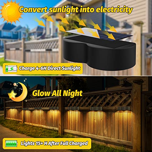 8 Pack Solar Fence Lights with Multi-Color Glow