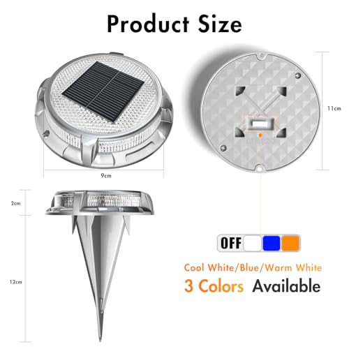 Quntis 12 Pack Solar Deck Lights, 3 Colors