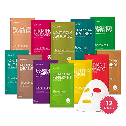 12 Combo GLAM UP Facial Sheet Masks