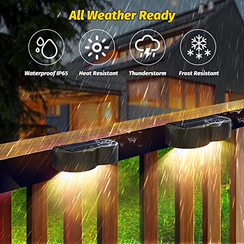 8 Pack Solar Fence Lights with Multi-Color Glow