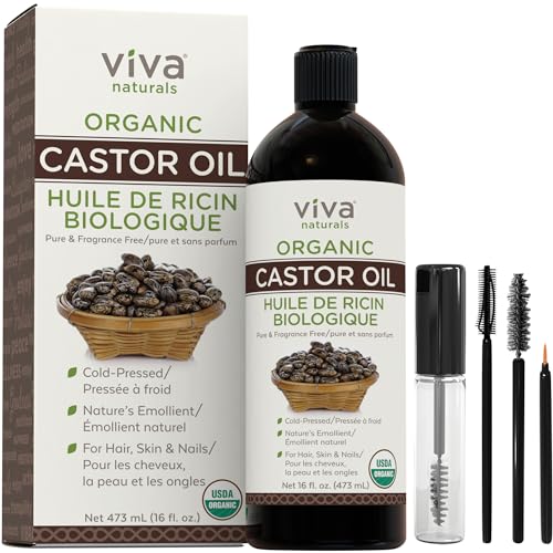 Organic Castor Oil for Hair, Skin, Lashes - VIP Beauty Kit