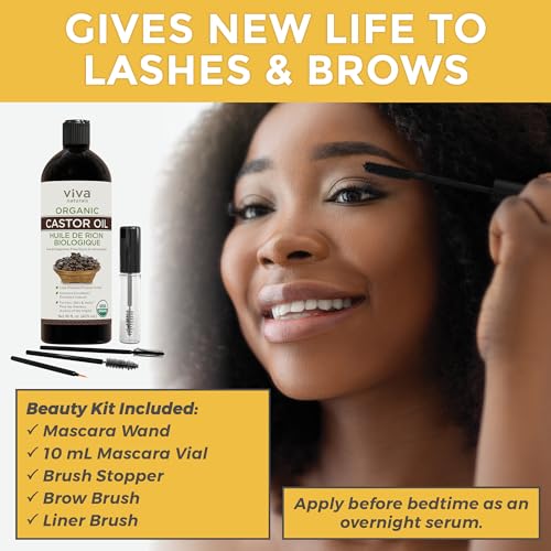 Organic Castor Oil for Hair, Skin, Lashes - VIP Beauty Kit