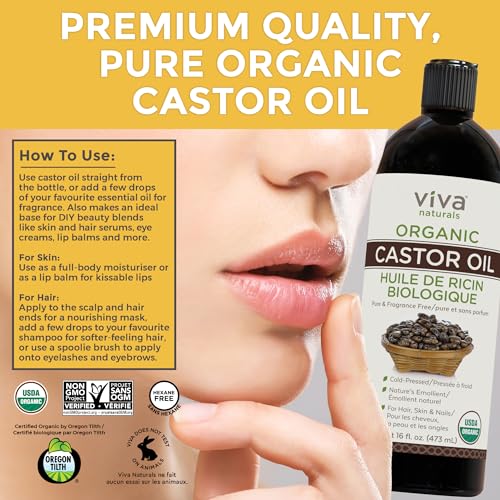 Organic Castor Oil for Hair, Skin, Lashes - VIP Beauty Kit