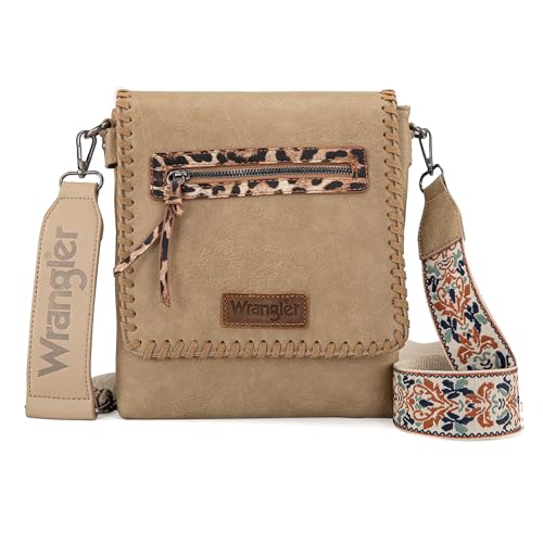Women's Western Woven Crossbody Satchel Purse - Pale Khaki