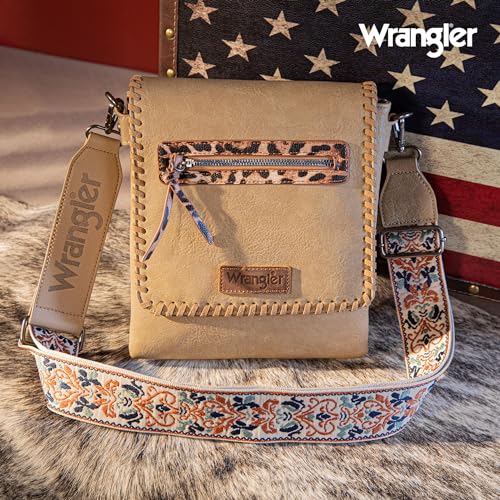 Women's Western Woven Crossbody Satchel Purse - Pale Khaki