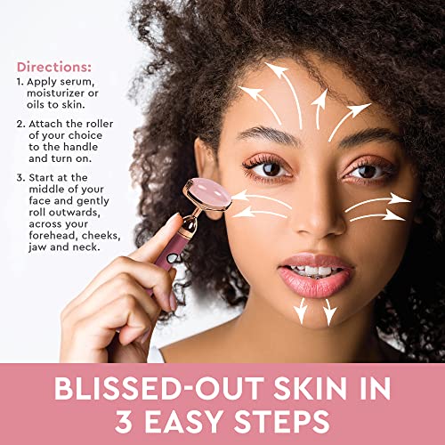 5-in-1 Rechargeable Rose Quartz Face Roller for VIP Beauty