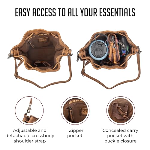 STS Ranchwear Women's Classic Cowhide Bucket Bag Handbag