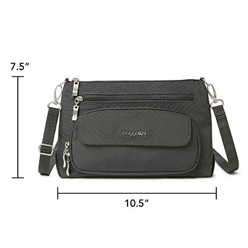 Baggallini Women's RFID Crossbody Bag, Charcoal, VIP Shopping