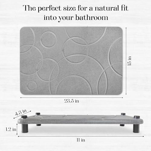 Luxury Beauty Diatomite Stone Bath Set with Sink Caddy