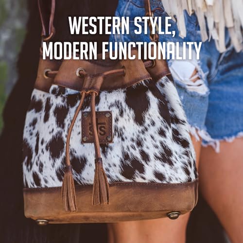STS Ranchwear Women's Classic Cowhide Bucket Bag Handbag