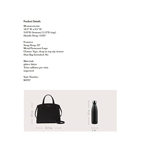 Kate Spade Tinsel Satchel Glitter Handbag - Black