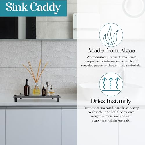 Luxury Beauty Diatomite Stone Bath Set with Sink Caddy