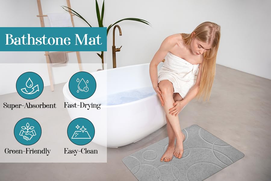 Luxury Beauty Diatomite Stone Bath Set with Sink Caddy