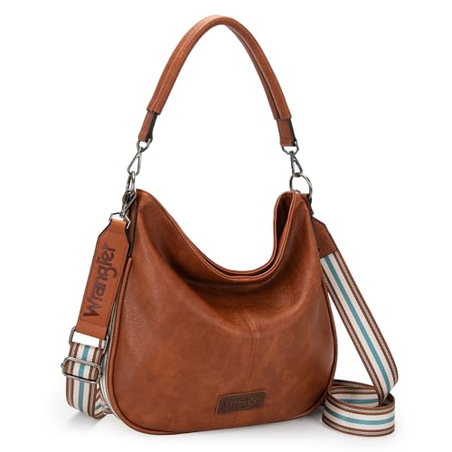 VIP Striped Cotton Ribbon Shoulder Purses, Brown