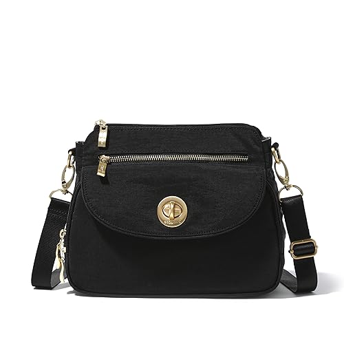 Baggallini Calais Crossbody Bag for Women, Black/Gold