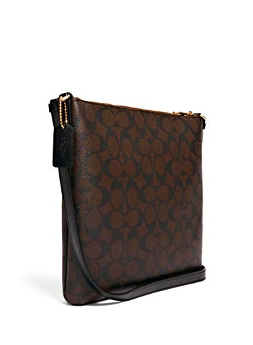 COACH Women's Im/Brown/Black Gallery File Bag 10" x 9" x 1.5