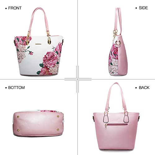 VIP Women's Satchel and Tote Handbags (1c pink&white)