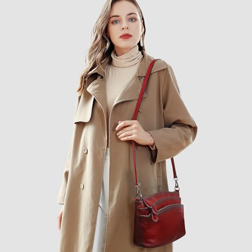 Wine Leather Crossbody Purses for VIP Ladies