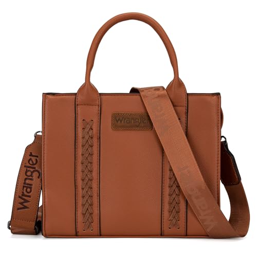 Wrangler Women's Top-handle Tote Bag, Plain Brown