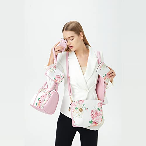 VIP Women's Satchel and Tote Handbags (1c pink&white)