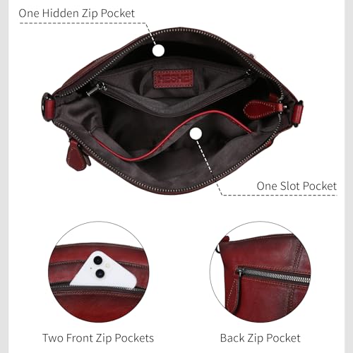 Wine Leather Crossbody Purses for VIP Ladies