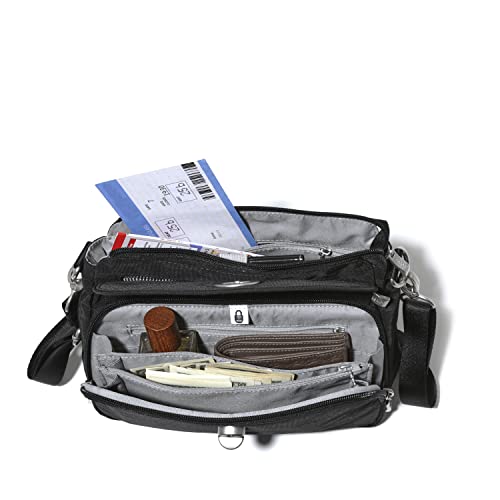 Baggallini Calais Crossbody Bag for Women, Black/Gold