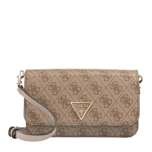 GUESS Noelle Crossbody Flap Organizer, Latte Logo (Women's)