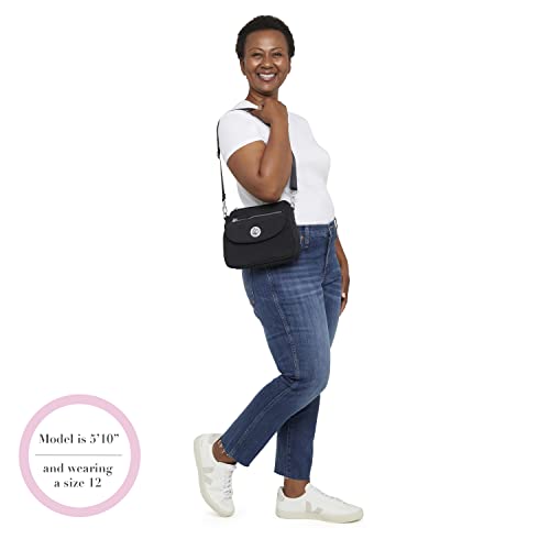 Baggallini Calais Crossbody Bag for Women, Black/Gold