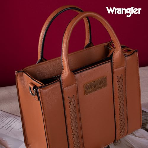 Wrangler Women's Top-handle Tote Bag, Plain Brown