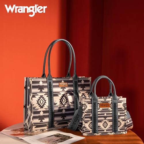 Wrangler Aztec Tote Bag for Women - Angel Diamond Black