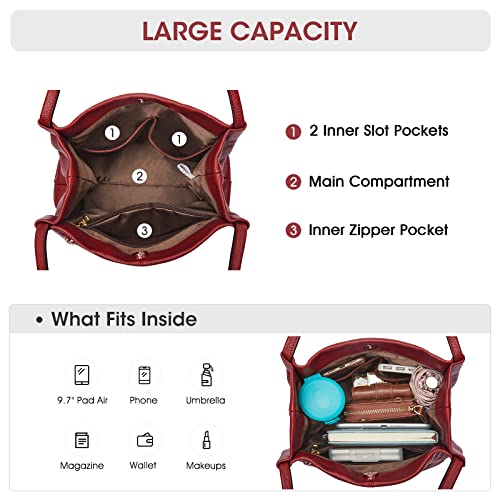 Kattee VIP Leather Totes with Magnetic Snap Closure