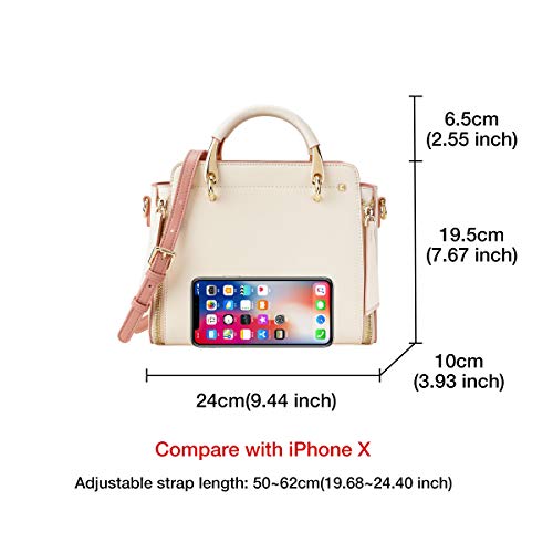 Women's Leather Top-handle Handbags with Adjustable Strap