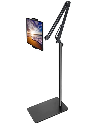 Adjustable Tablet Floor Stand with Overhead Phone Mount