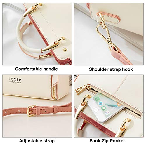 Women's Leather Top-handle Handbags with Adjustable Strap