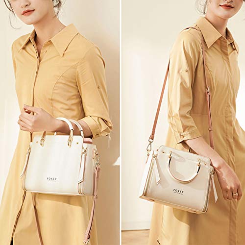 Women's Leather Top-handle Handbags with Adjustable Strap