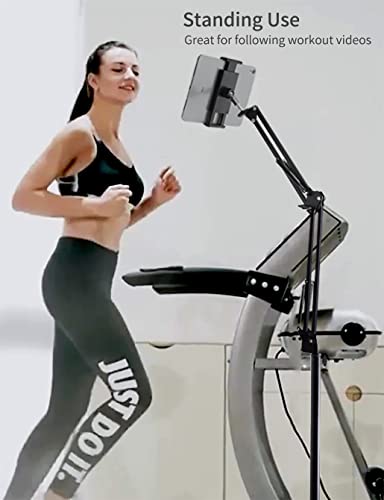 Adjustable Tablet Floor Stand with Overhead Phone Mount