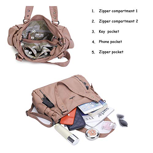 Angelkiss Pink Women's VIP Shoulder Bag with Multiple Pockets