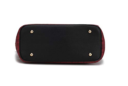 Luxury MKF Collection Black Leather Shoulder Bag for Women