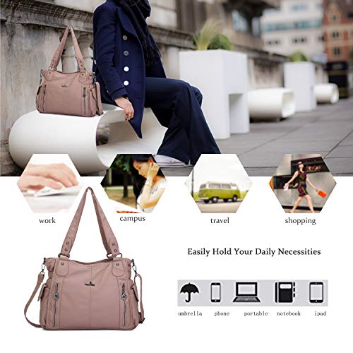 Angelkiss Pink Women's VIP Shoulder Bag with Multiple Pockets