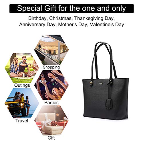 VIP Handbag Set: Shoulder, Tote, Satchel, Hobo - Black