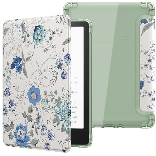 MoKo Ultra Clear Soft TPU Kindle Case, White Blue