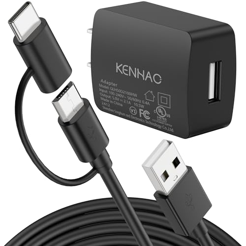 Fast Charger Block + Cable for Kindle Fire HD