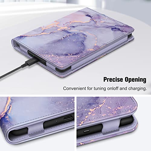 Lilac Marble Book Style Case for Kindle 2022