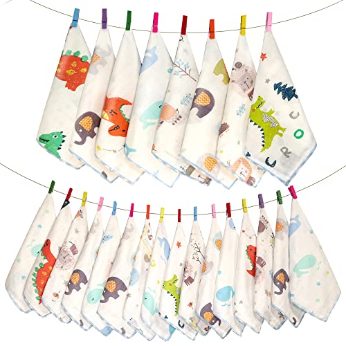 Natural Muslin Cotton Baby Washcloths 24 Pack Set