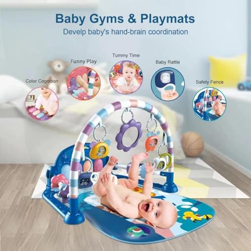 Baby Gym Play Mat with Piano & Toys