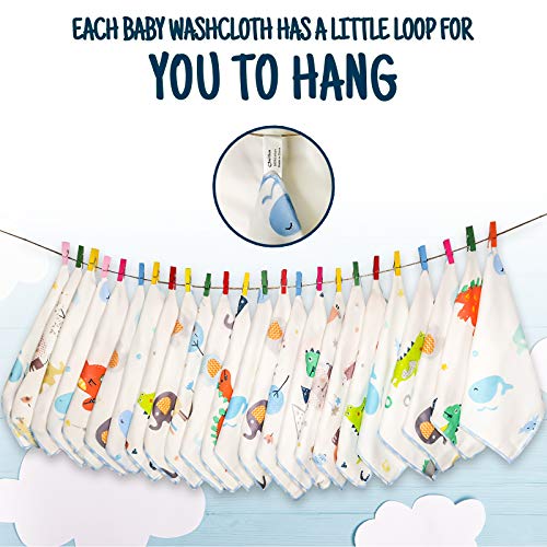 Natural Muslin Cotton Baby Washcloths 24 Pack Set